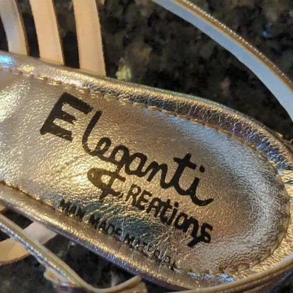 VTG Elegant Creations Silver Sandals Size 8.5 - Picture 8 of 12